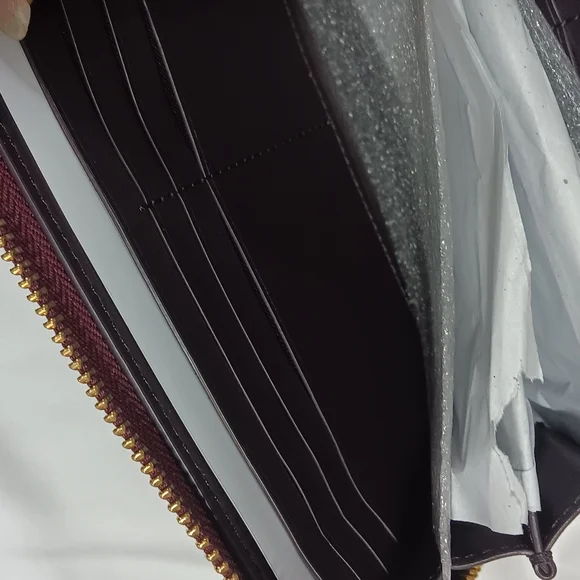 Coach Burgundy Wristlet with Floral Accents - Picture 7 of 7